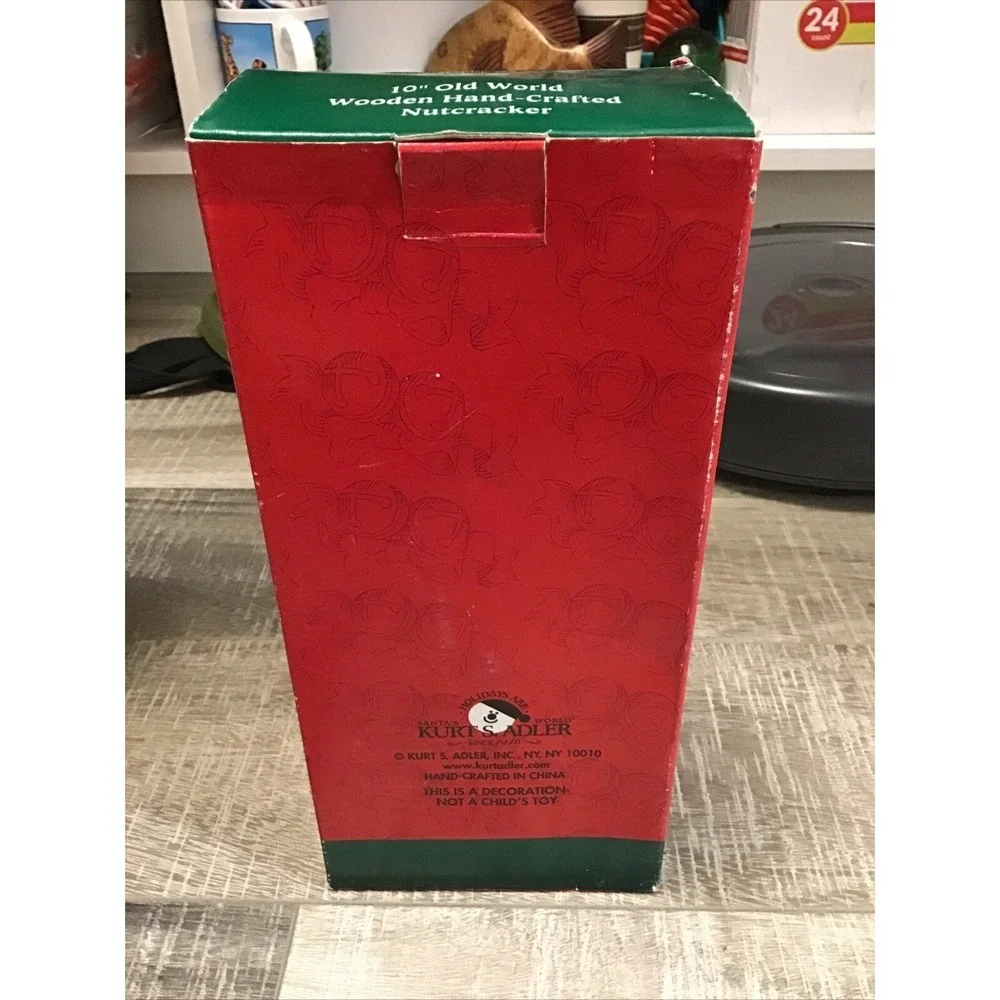 Vintage Kurt Adler Old World Wooden Nutcracker Santa with‎ Lantern Original Box